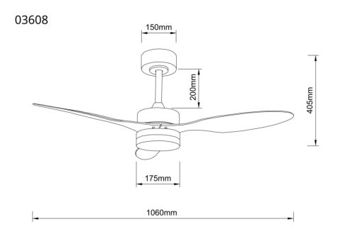 feketeWELL Mennyezeti ventilátor
