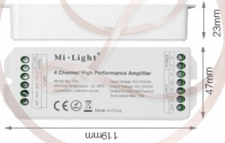 Mi Light Jelerõsítõ egység RGB led vezérlõkhöz rgb vezérlés jelerõsítõ led szalag