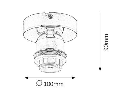 Bottom mennyezeti lámpa váz E27 1x60W