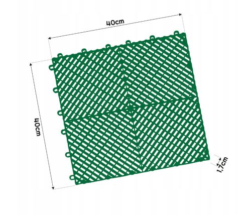Moduláris garázspadló  polipropilén (PP) 40x40x1,8cm - zöld