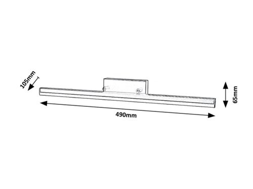 Evan, beltéri fürdő,LED 12W, m.fekete,L49cm