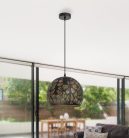 Manorca függőlámpa E27 1x40W, fek./arany