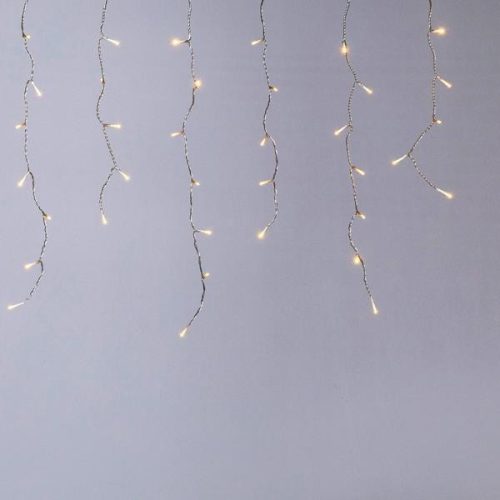 Eurolamp 3m-es sorolható LED jégcsap fényfüzér, IP44, Átlátszó kábel, hideg fehér
