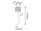 Anastasia fali E27 60W+LED 1W króm/barna