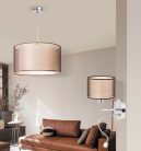 Anastasia fali E27 60W+LED 1W króm/barna