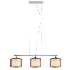Anastasia függőlámpa E27 3x max60W króm/barna