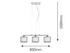 Anastasia függőlámpa E27 3x max60W króm/barna