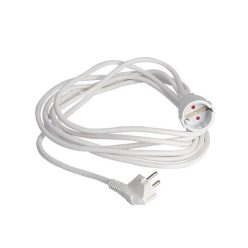   Földelt hálózati hosszabbító fehér 3Χ1.5mm 5m 16A 220-240V