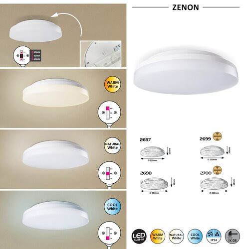 Zenon,szenzoros  kültéri mennyezeti LED 18W,fehér