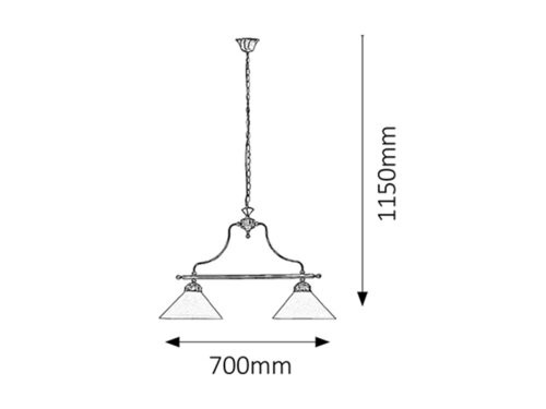 Marian 2 ágú függőlámpa E27 2x60W bronz