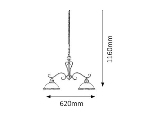 Elisett 2ágú függőlámpa E27 2x60W bronz