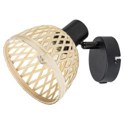Rattan, beltéri spot,E14 1xMAX15W,fekete