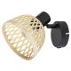 Rattan, beltéri spot,E14 1xMAX15W,fekete