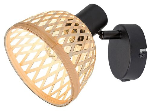 Rattan, beltéri spot,E14 1xMAX15W,fekete