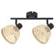 Rattan, beltéri spot,E14 2xMAX15W,fekete