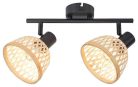 Rattan, beltéri spot,E14 2xMAX15W,fekete
