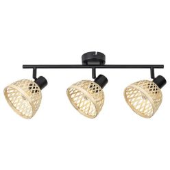 Rattan, beltéri spot,E14 3xMAX15W,fekete