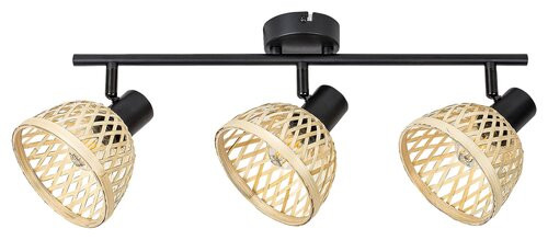 Rattan, beltéri spot,E14 3xMAX15W,fekete