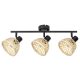 Rattan, beltéri spot,E14 3xMAX15W,fekete