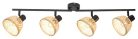 Rattan, beltéri spot,E14 4xMAX15W,fekete