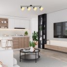 Rattan, beltéri spot,E14 4xMAX15W,fekete