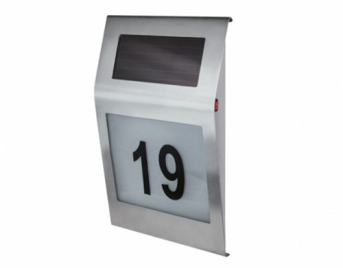 Strühm Numero Led 0 12W-os króm napelemes házszám világító lámpa