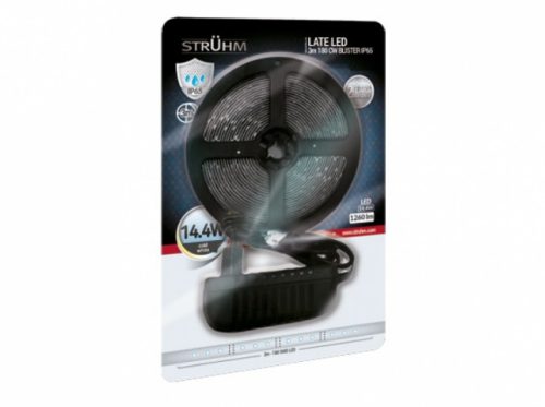 Strühm Late Led szalag, 4,8W/m, 420lm/m, 6500K, IP65, 3m / tekercs
