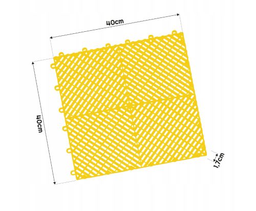 Moduláris garázspadló  polipropilén (PP) 40x40x1,8cm - sárga