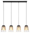 Zenaida, beltéri függőlámpa E27 4x MAX 60W,m.fekete