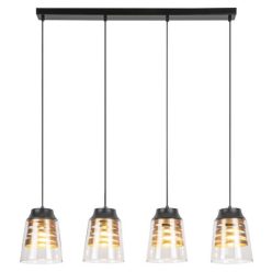 Zenaida, beltéri függőlámpa E27 4x MAX 60W,m.fekete