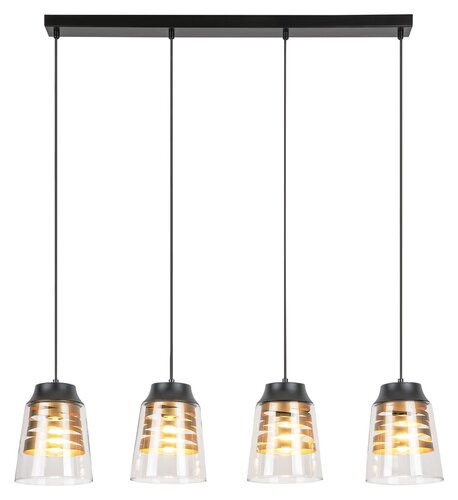 Zenaida, beltéri függőlámpa E27 4x MAX 60W,m.fekete