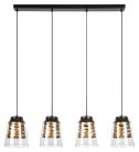 Zenaida, beltéri függőlámpa E27 4x MAX 60W,m.fekete