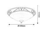 Athen mennyezeti D37 E27 2x60W matt fekete