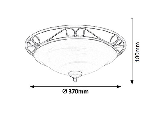 Athen mennyezeti D37 E27 2x60W matt fekete