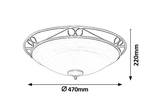 Athen mennyezeti D47 E27 3x60W matt fekete