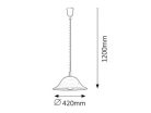Alabastro függőlámpa rolly D42 E27 60W fehér