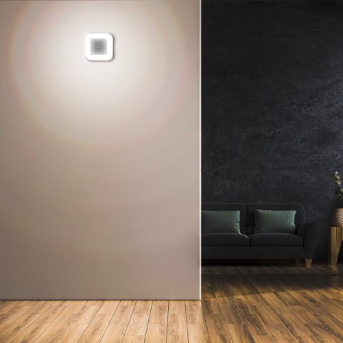 Videx Vika 15 W-os 190x190 mm négyzet alakú natúr fehér fehér mennyezeti lámpa IP65-ös védettségű