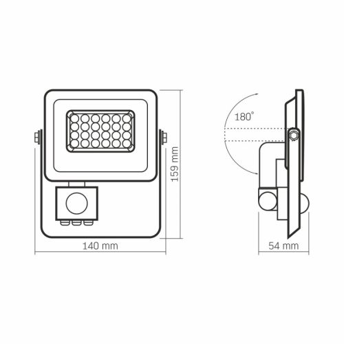 Videx Luka 20 W-os mozgásérzékelős natúrfehér LED reflektor
