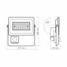 Videx Luka 30 W-os mozgásérzékelős natúrfehér LED reflektor