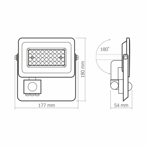 Videx Luka 30 W-os mozgásérzékelős natúrfehér LED reflektor