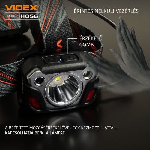 Videx LED Fejlámpa hidegfehér újratölthető akkumulátorral H056