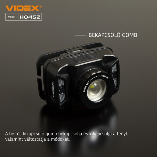 Videx LED Fejlámpa natúrfehér újratölthető akkumulátorral H045Z