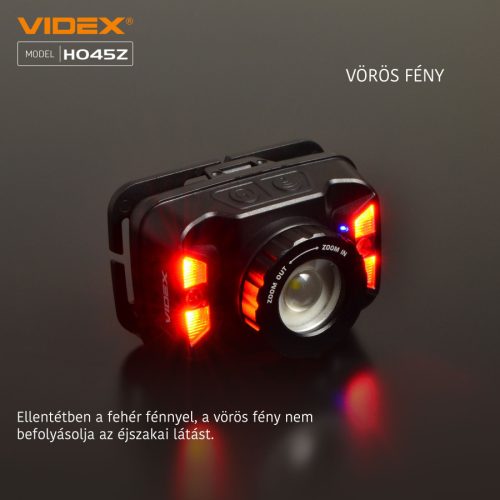 Videx LED Fejlámpa natúrfehér újratölthető akkumulátorral H045Z