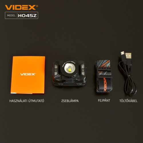 Videx LED Fejlámpa natúrfehér újratölthető akkumulátorral H045Z