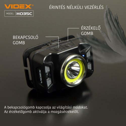 Videx LED Fejlámpa natúrfehér újratölthető akkumulátorral H035C