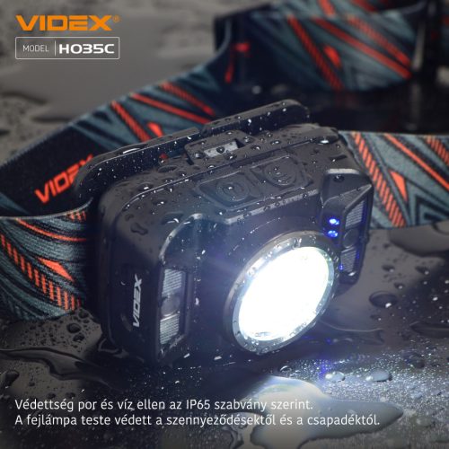 Videx LED Fejlámpa natúrfehér újratölthető akkumulátorral H035C
