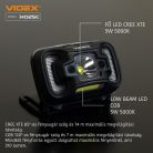 Videx LED Fejlámpa natúrfehér újratölthető akkumulátorral H025C