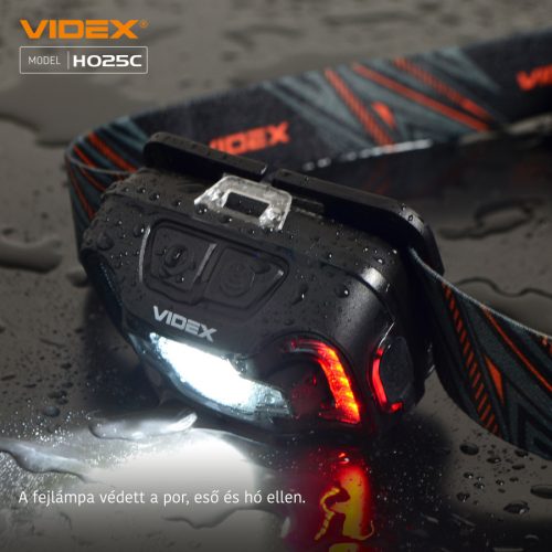 Videx LED Fejlámpa natúrfehér újratölthető akkumulátorral H025C