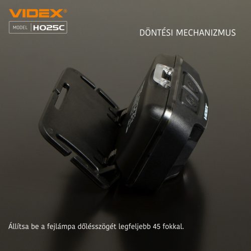 Videx LED Fejlámpa natúrfehér újratölthető akkumulátorral H025C