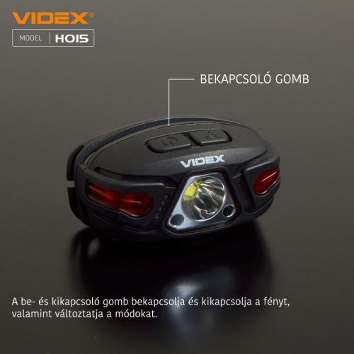 Videx LED Fejlámpa natúrfehér újratölthető akkumulátorral H015